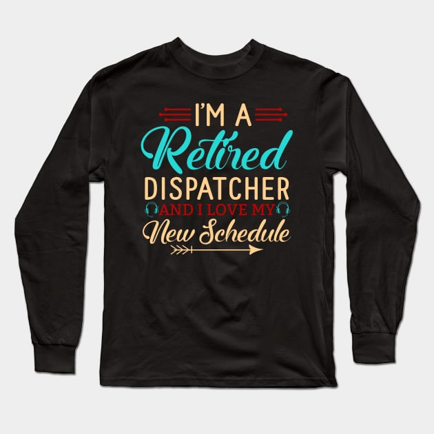 Retired Dispatcher Tshirt Thin Gold Line 911 Police First Responder Long Sleeve T-Shirt by Shirts by Jamie